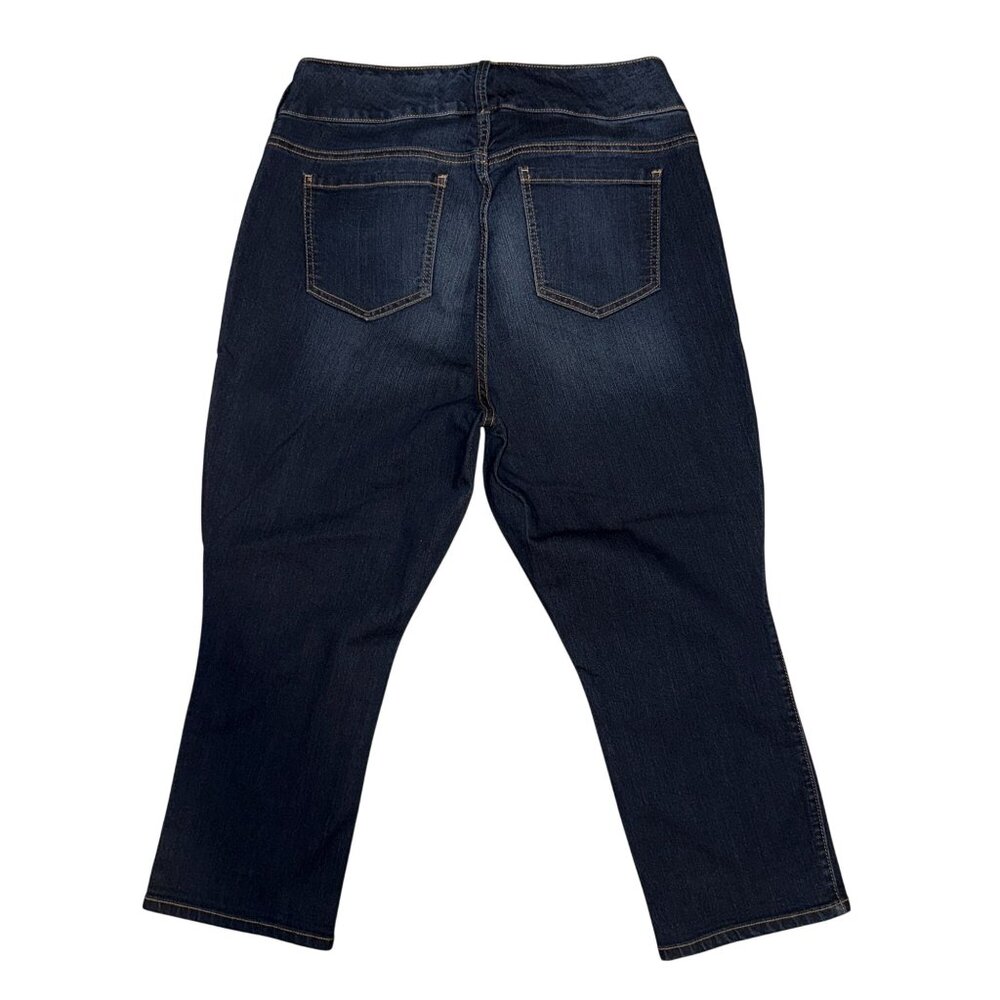 Torrid Plus Size Girlfriend Crop Jeans Womens 18 23 Blue Denim Stretch Dark Wash - Picture 5 of 8
